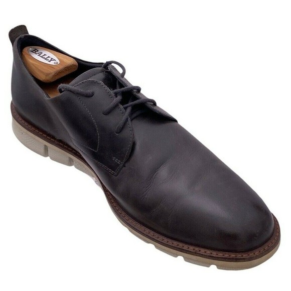 Ecco Shoes Men's 12-12.5 EU 46 Brown Leather Comfort Lace Up Loafer - Picture 2 of 8